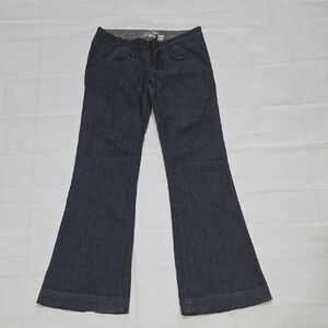 Juniors Dark Blue Wide Leg Jeans
